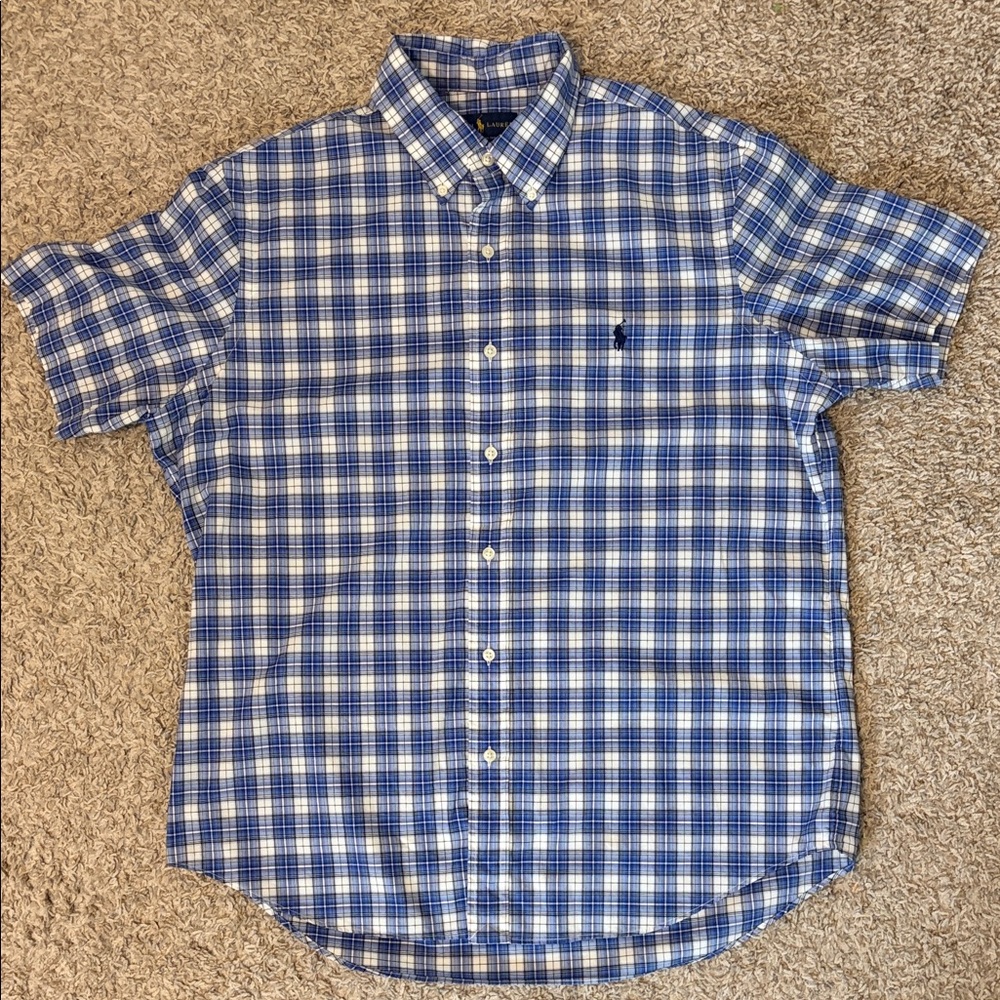 Polo Ralph Lauren Blue and White Plaid Shirt